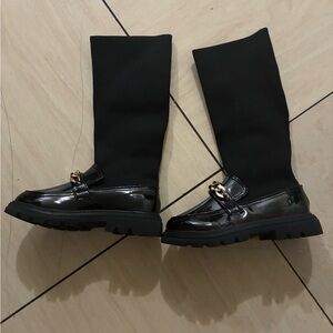 Girls Black Calf Boots